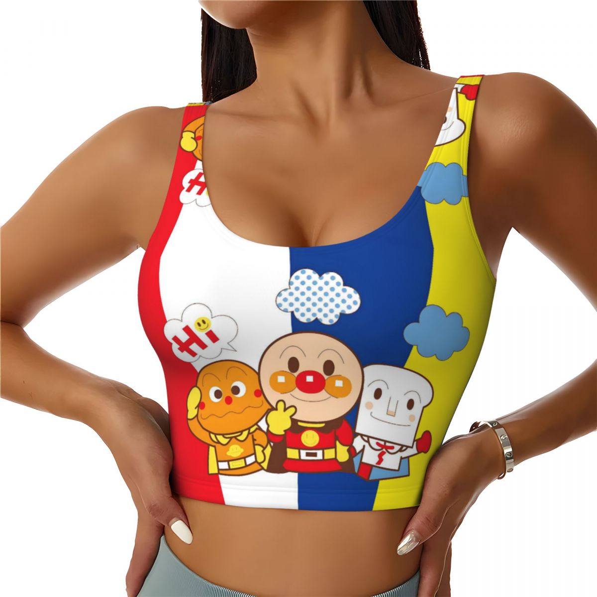 Women'S Running Accessories - Custom Anpanman Hot Manga Workout Crop