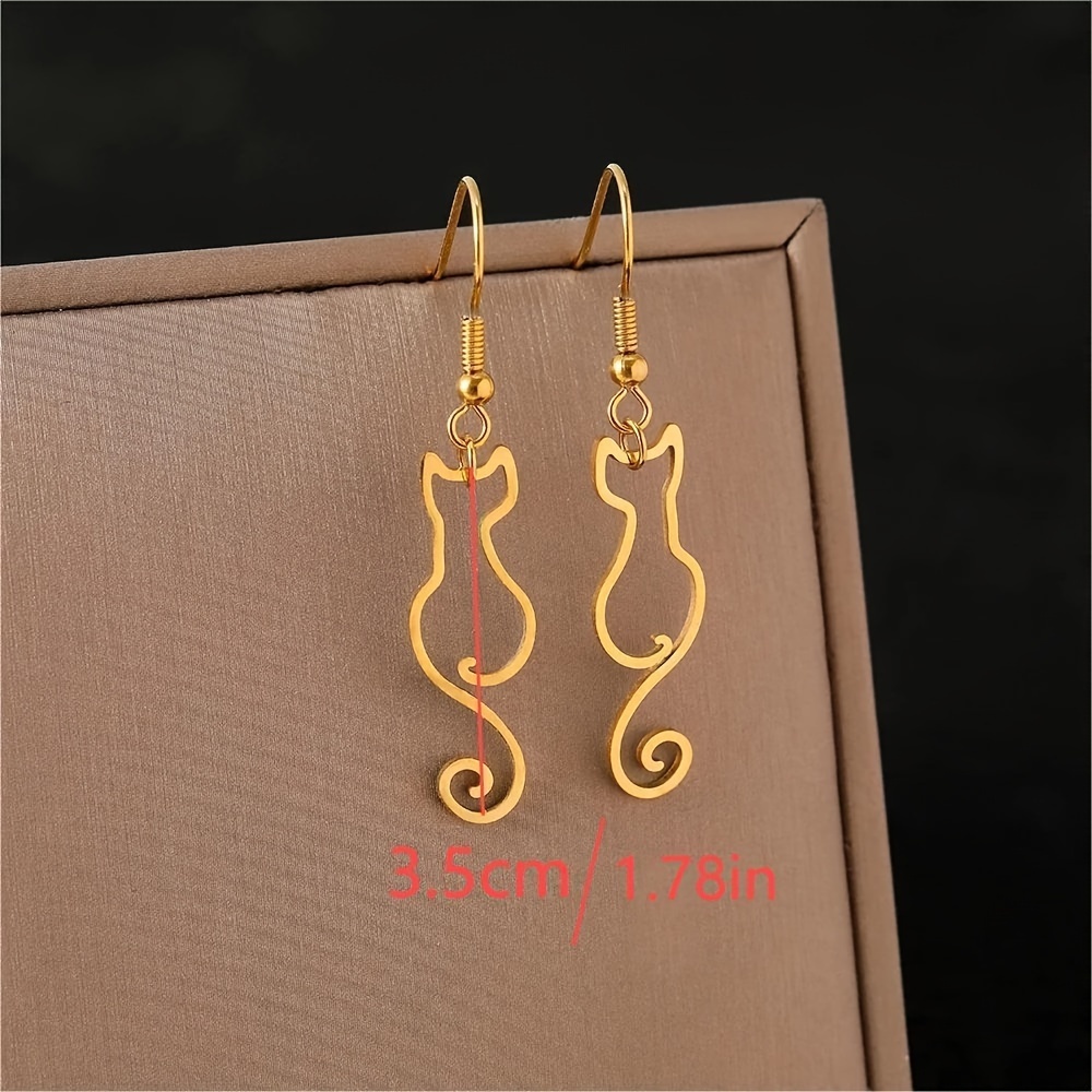 Custom Cat Shape Name Earrings - Women Accessories Name ulasan dan harga