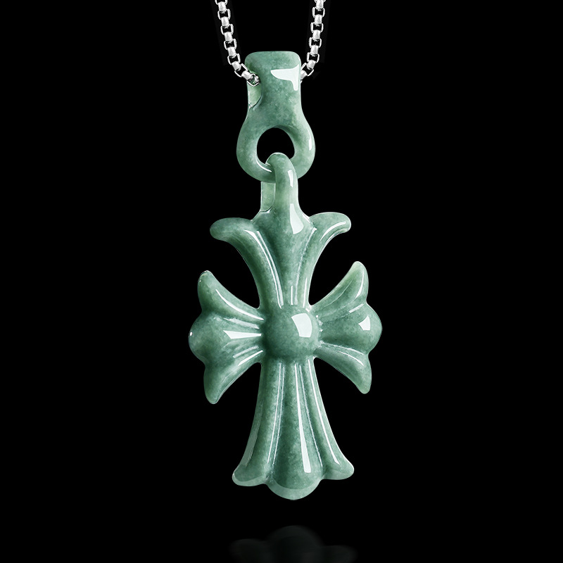 Natural Burmese Jadeite Cross  - Women'S Vintage Accessories ulasan dan harga