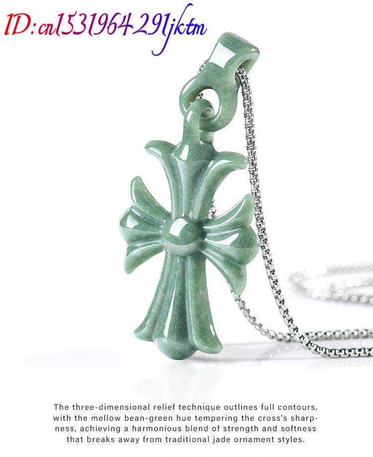 Natural Burmese Jadeite Cross  - Women'S Vintage Accessories ulasan dan harga