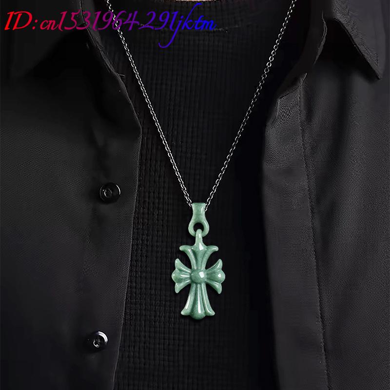 Natural Burmese Jadeite Cross  - Women'S Vintage Accessories ulasan dan harga