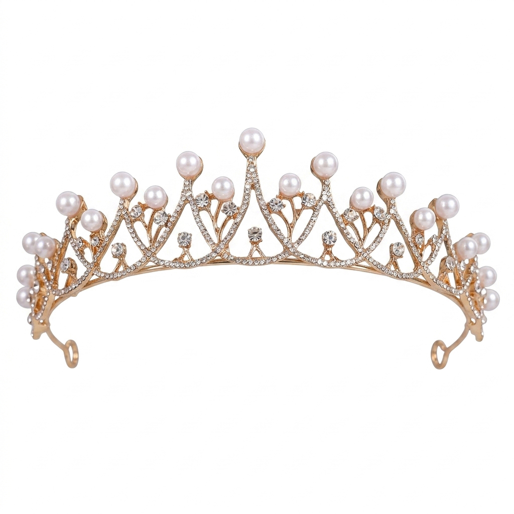 Bridal Crown Headpiece Pearl L - Women'S Vintage Accessories ulasan dan harga