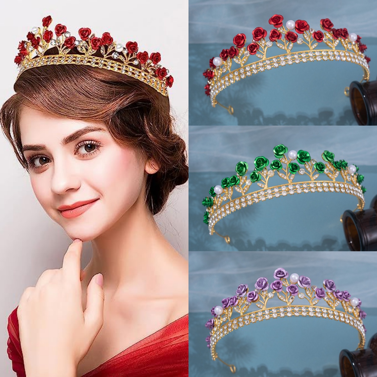Baroque Ceramic Bridal Crown R - Women'S Vintage Accessories ulasan dan harga
